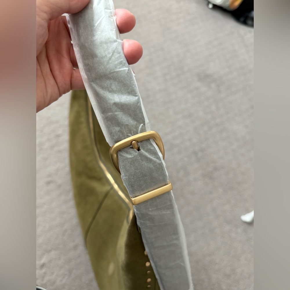 Madewell Suede Essentials Slouch Hobo Bag in Aged Olive - Picture 8 of 12